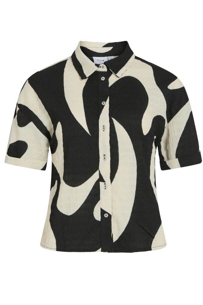 VIZEYA ZERA 2/4 SHIRT/DFS 14107003 BLACK BEAUTY/ZEBRA BIRCH